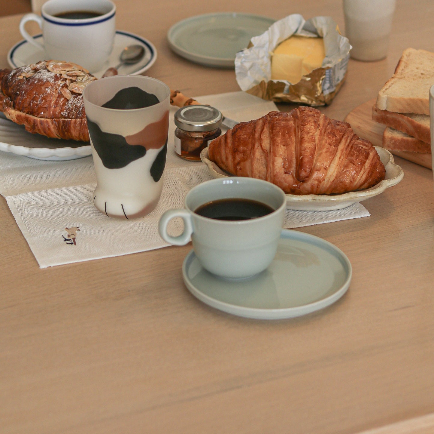 Celadon Blue Tea Cup & Saucer Set